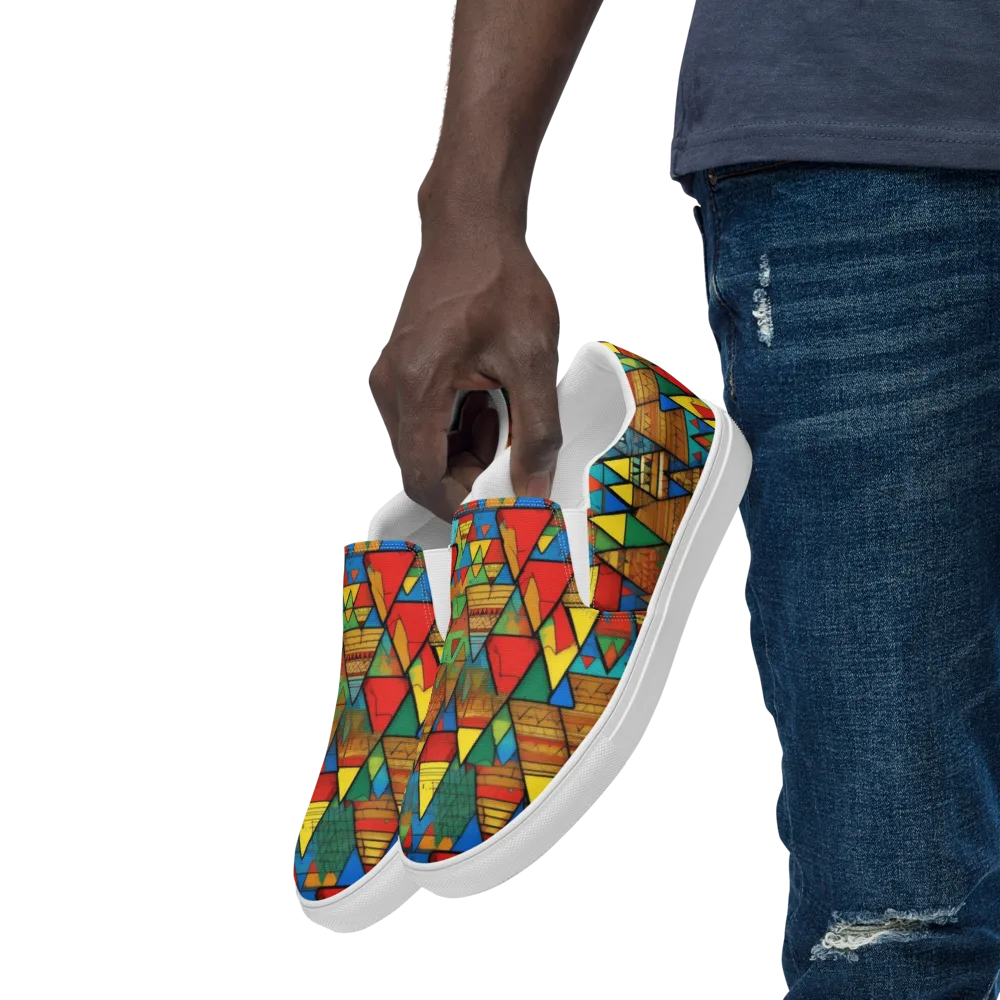 Kaleidoscope Mesa on Men's Slip-On Canvas Shoes — Left Front