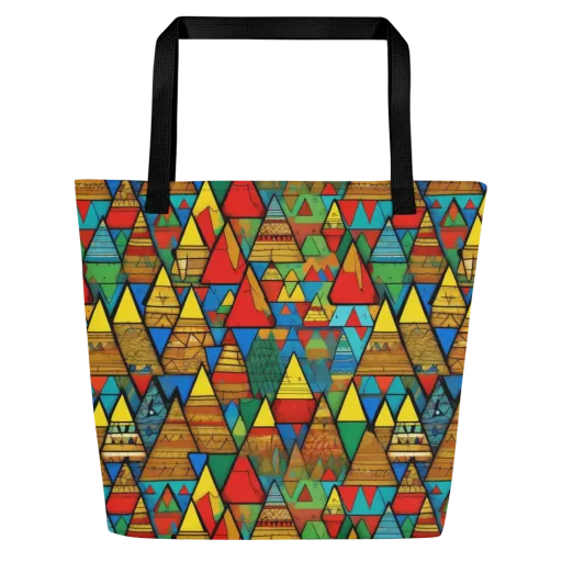 Kaleidoscope Mesa on a Large Tote Bag W/ Pocket