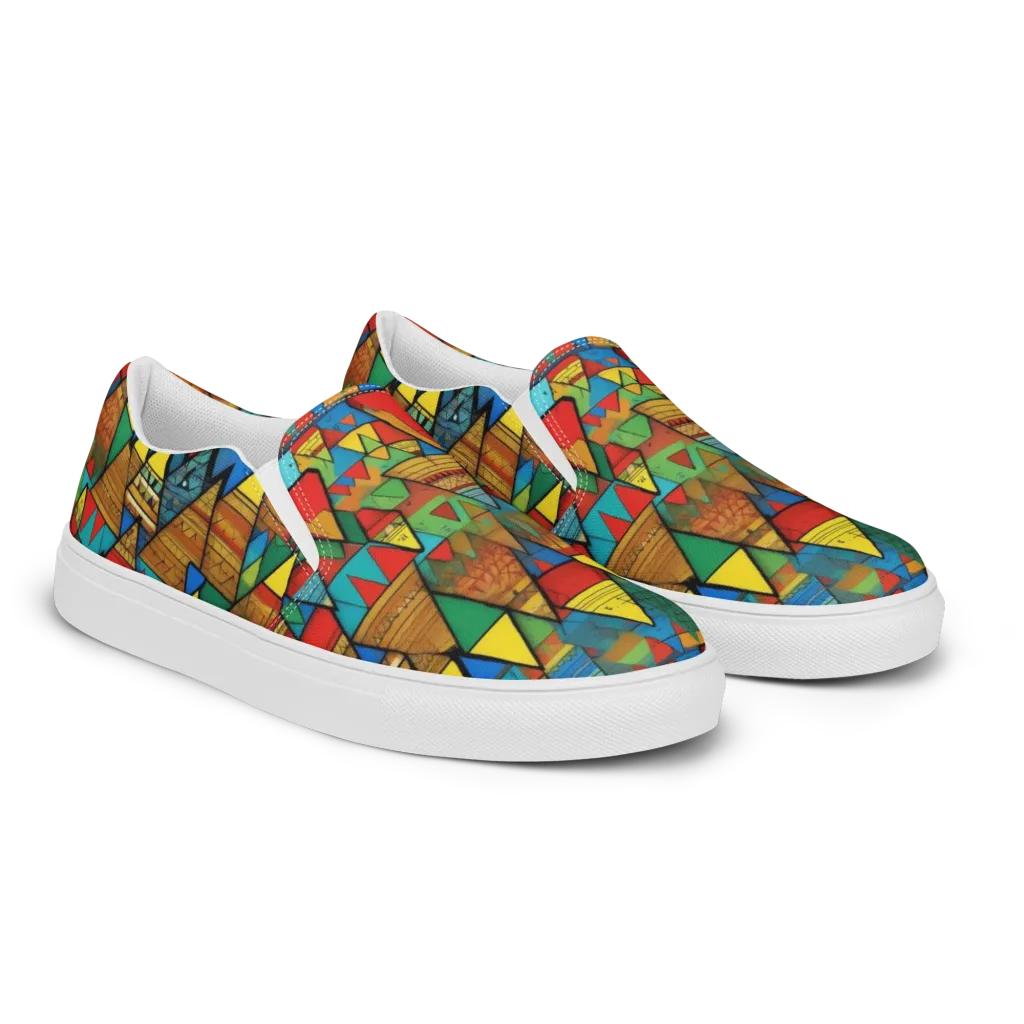 Kaleidoscope Mesa on Women's Slip-On Canvas Shoes — Right Front