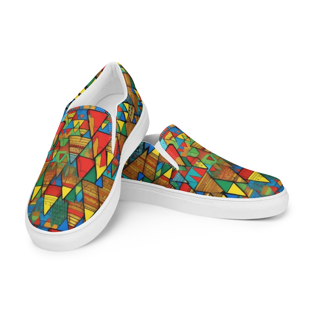 Kaleidoscope Mesa on Women's Slip-On Canvas Shoes — Left Front