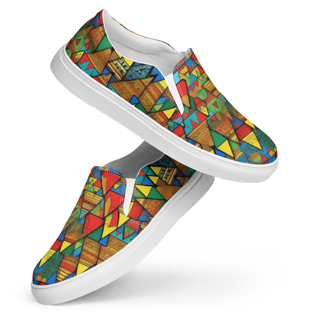 Kaleidoscope Mesa on Women's Slip-On Canvas Shoes — Front
