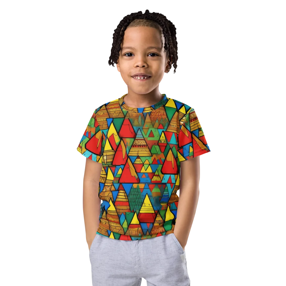 Kaleidoscope Mesa on Kids Crew Neck T-Shirt — Front