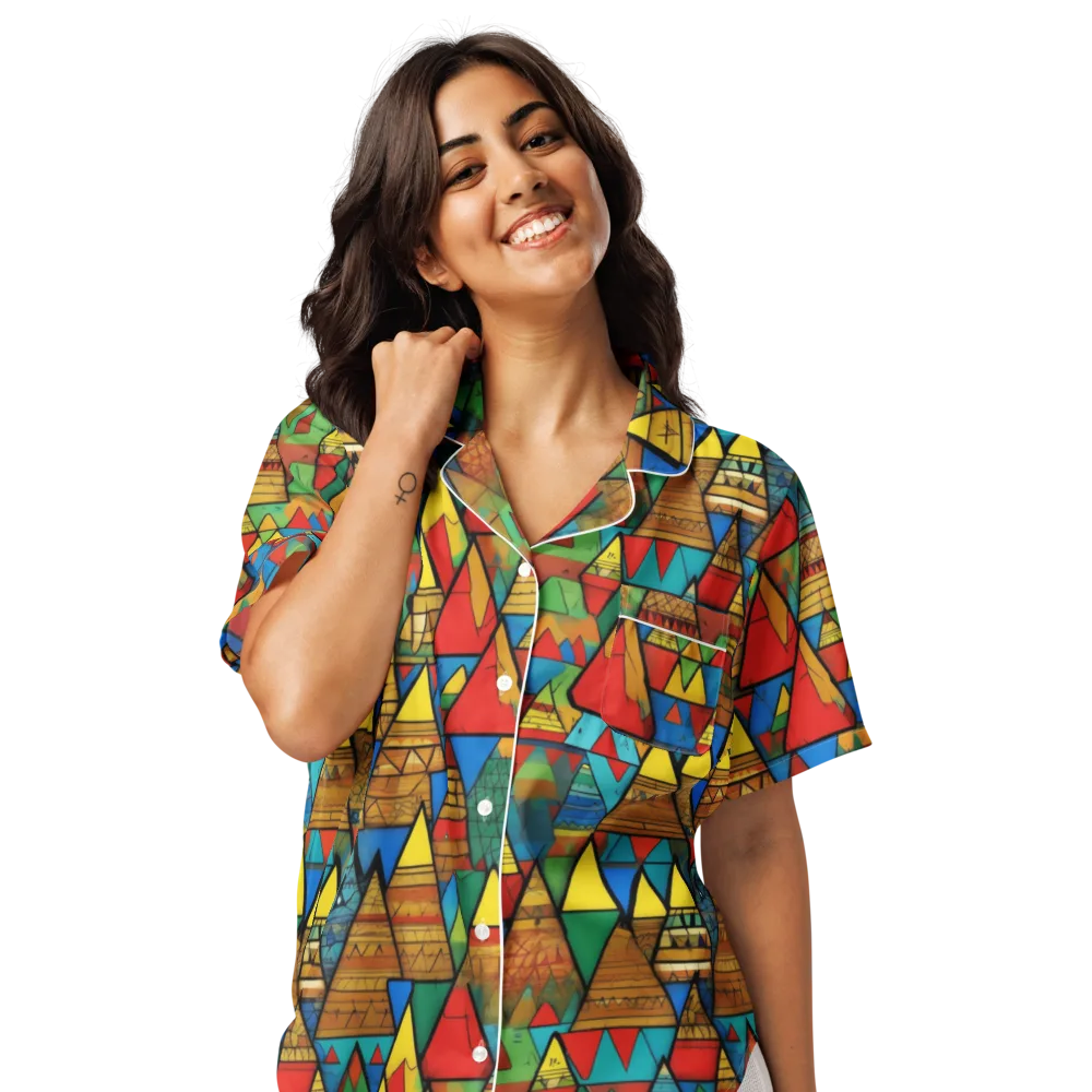 Kaleidoscope Mesa on Women's Short Sleeve Pajama Top — Front