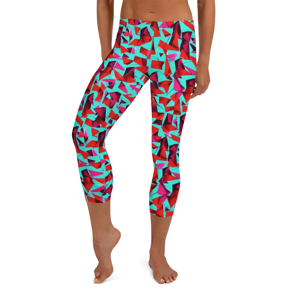 Vermilion Prism on Capri Leggings — Front