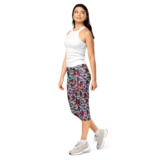 Vermilion Prism on a Capri Leggings