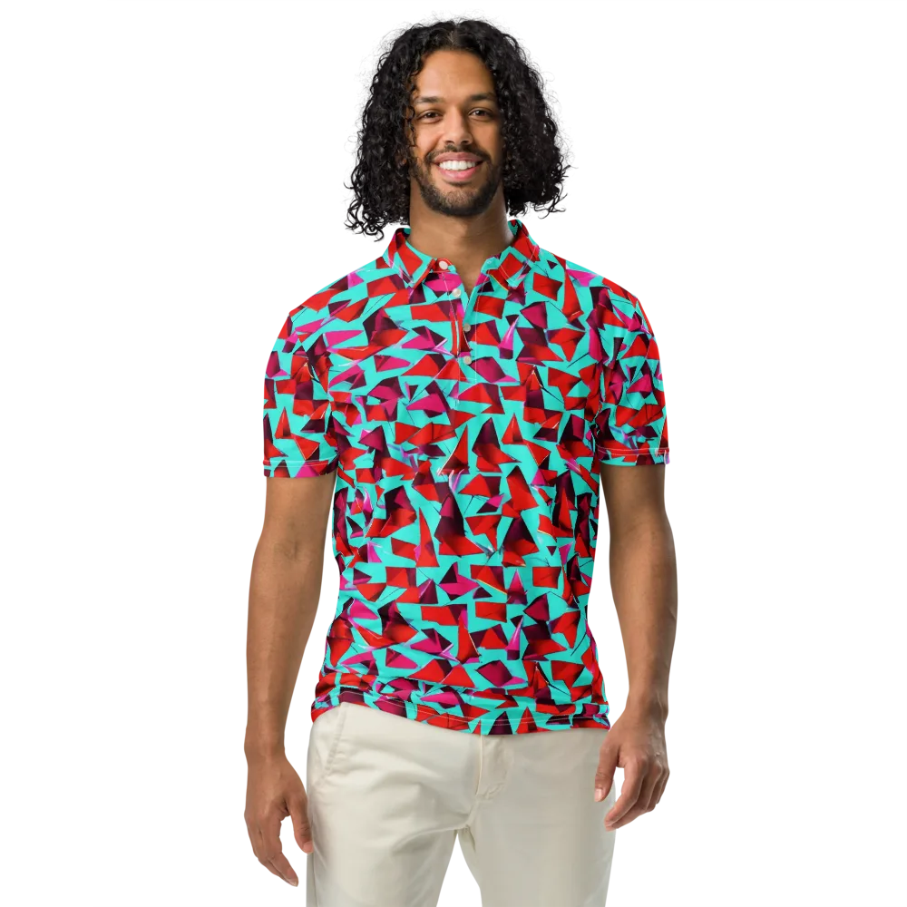 Vermilion Prism on Men's Slim Fit Polo Shirt — Front