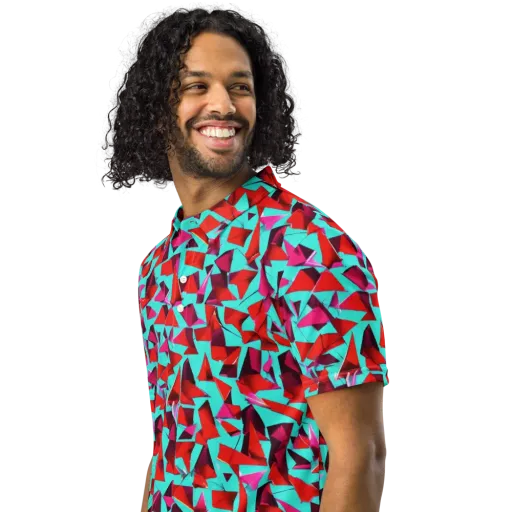 Vermilion Prism on a Men's Slim Fit Polo Shirt