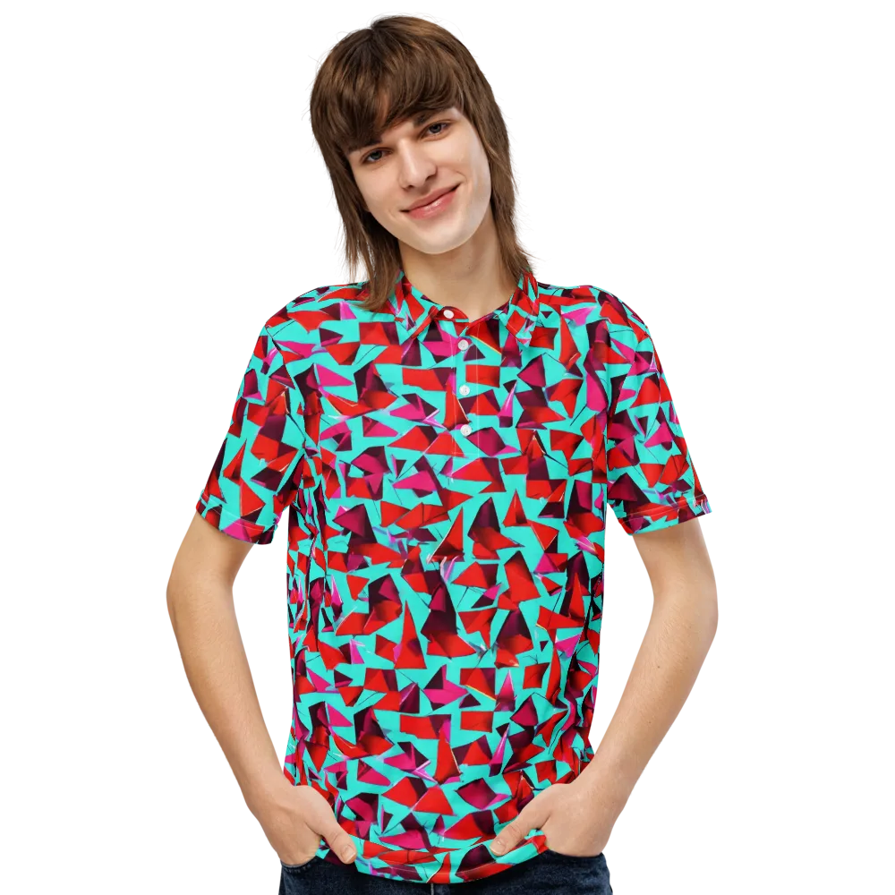 Vermilion Prism on Men's Slim Fit Polo Shirt — Front