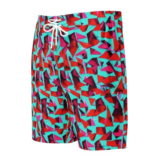 Vermilion Prism on a Men's Board Shorts