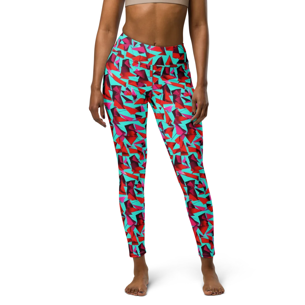 Vermilion Prism on Yoga Leggings — Front