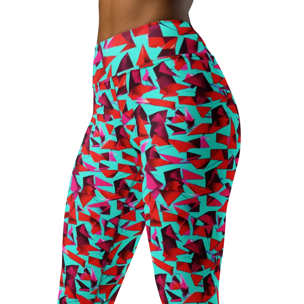 Vermilion Prism on Yoga Leggings — Left Front