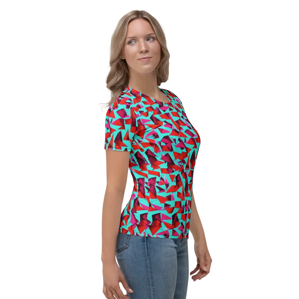 Vermilion Prism on Women's Crew Neck T-Shirt — Right