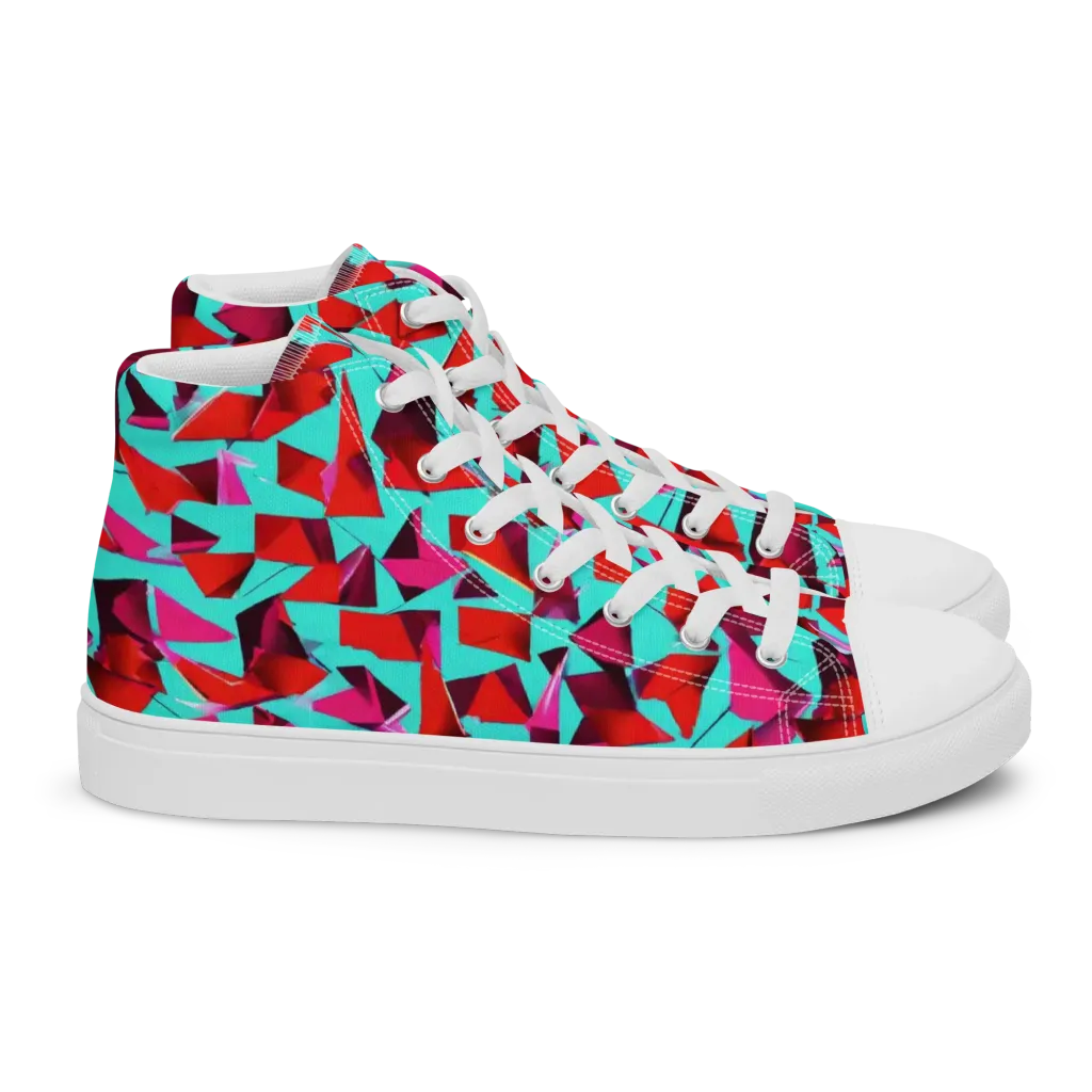 Vermilion Prism on Women's High Top Canvas Shoes — Right