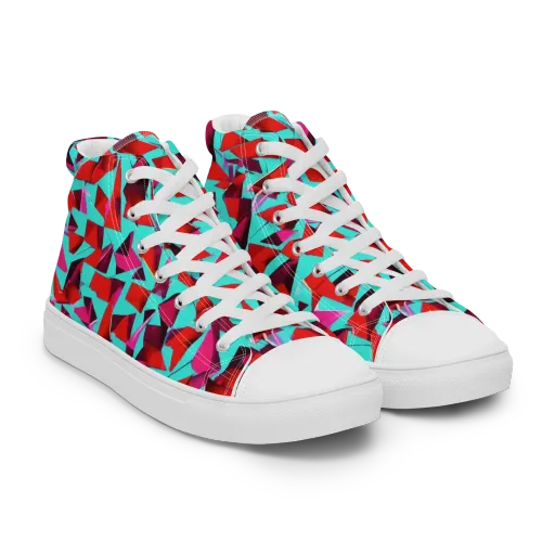 Vermilion Prism on a Women's High Top Canvas Shoes