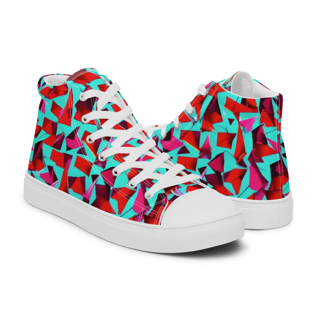 Vermilion Prism on Women's High Top Canvas Shoes — Right