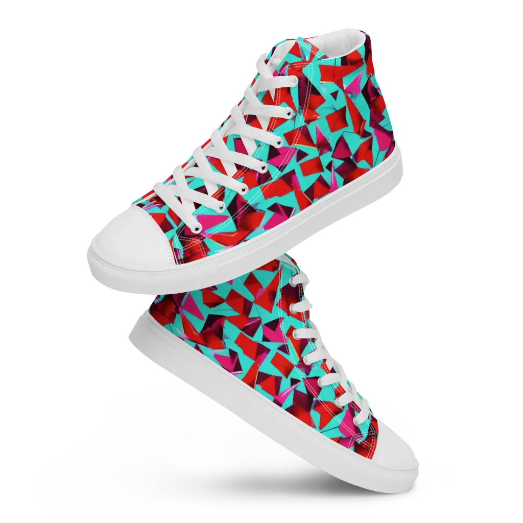 Vermilion Prism on Women's High Top Canvas Shoes — Front