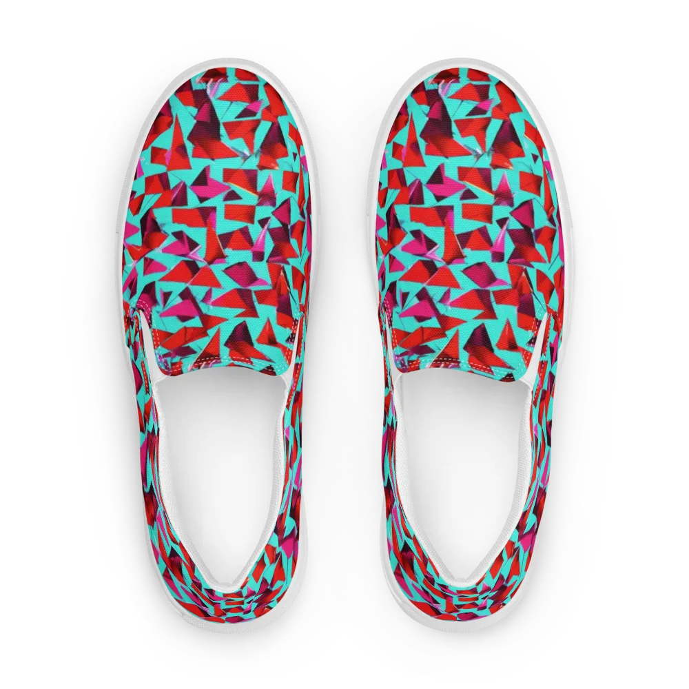 Vermilion Prism on Men's Slip-On Canvas Shoes — Front