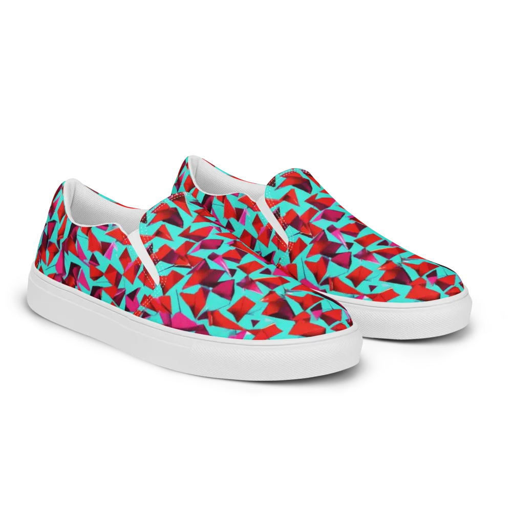 Vermilion Prism on Men's Slip-On Canvas Shoes — Right Front