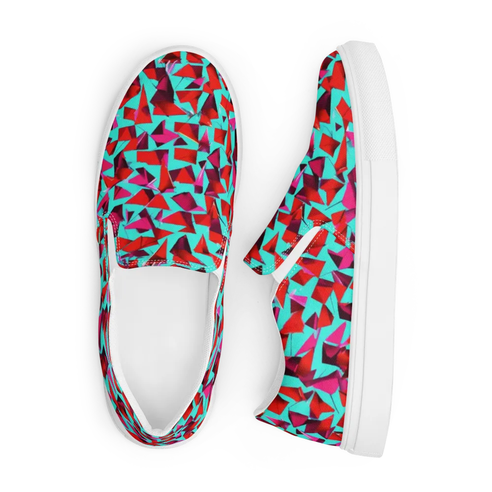 Vermilion Prism on Men's Slip-On Canvas Shoes — Front