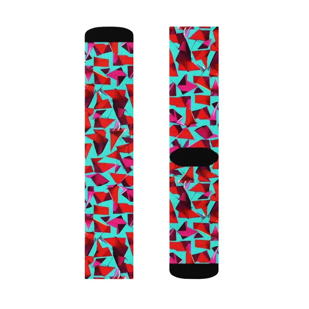 Vermilion Prism on Socks — Left Sock