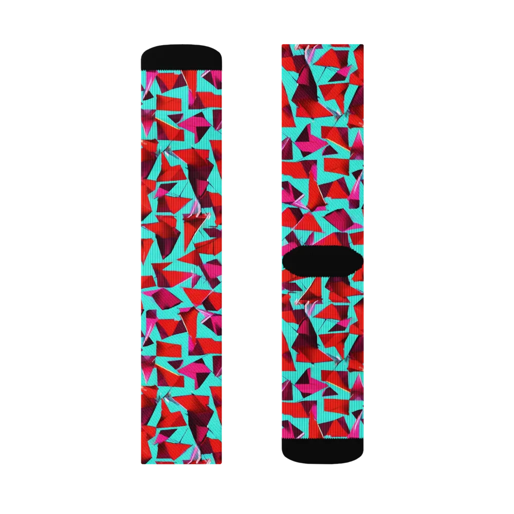Vermilion Prism on Socks — Right Sock