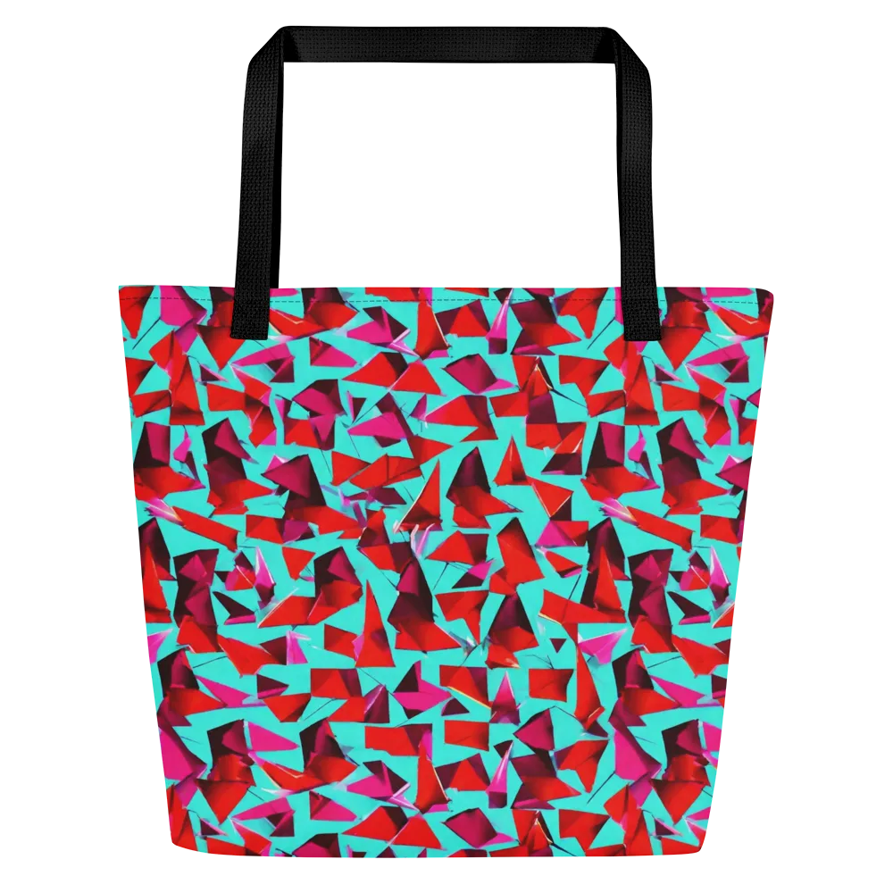 Vermilion Prism on Large Tote Bag W/ Pocket — Front