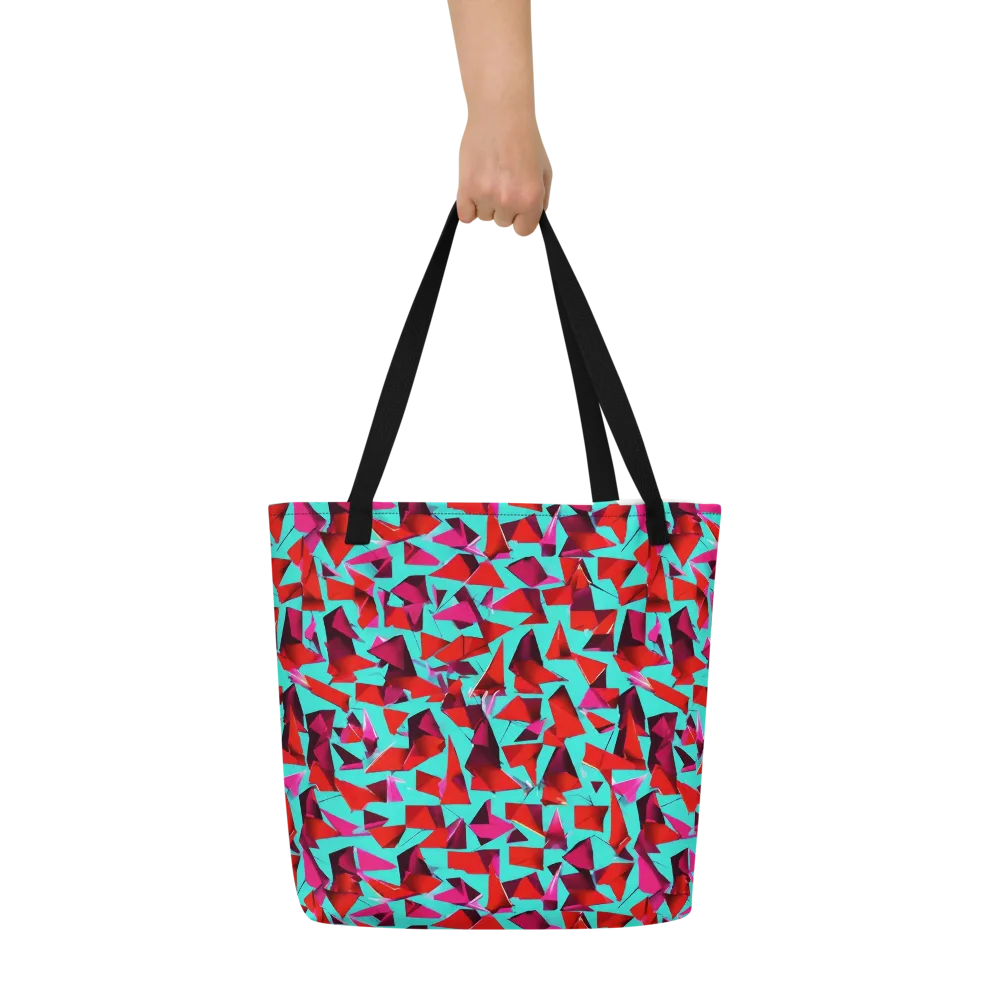 Vermilion Prism on Large Tote Bag W/ Pocket — Front