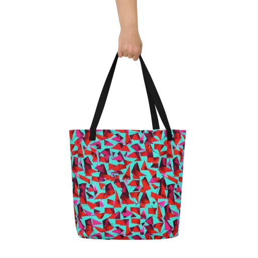 Vermilion Prism on a Large Tote Bag W/ Pocket