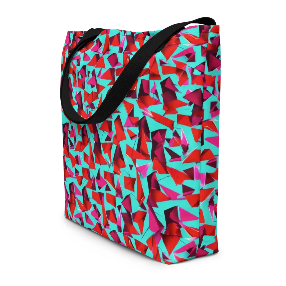 Vermilion Prism on Large Tote Bag W/ Pocket — Front