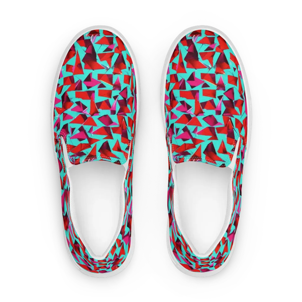 Vermilion Prism on Women's Slip-On Canvas Shoes — Front