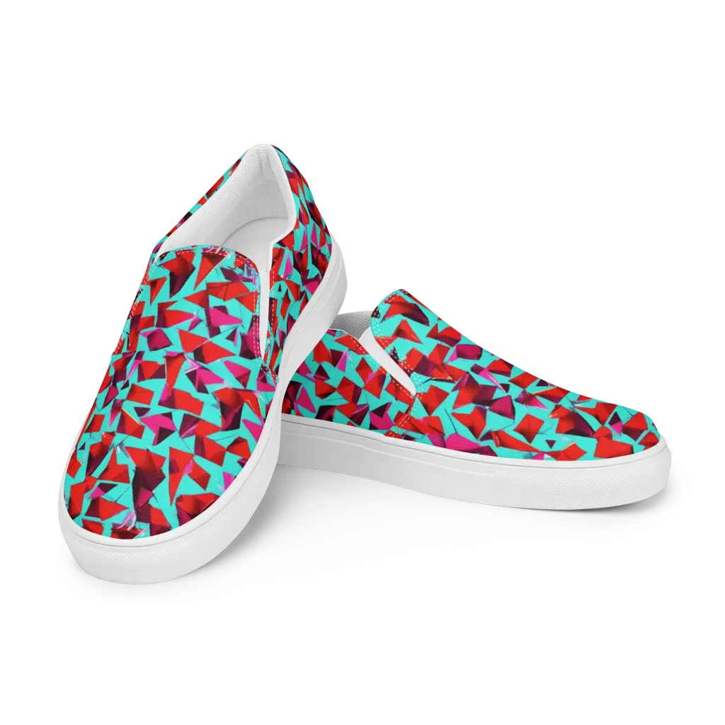 Vermilion Prism on Women's Slip-On Canvas Shoes — Left Front