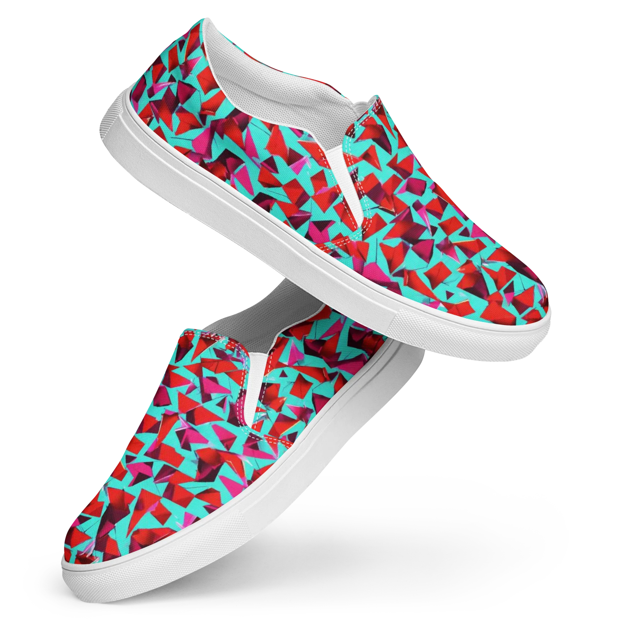 Vermilion Prism on Women's Slip-On Canvas Shoes — Front