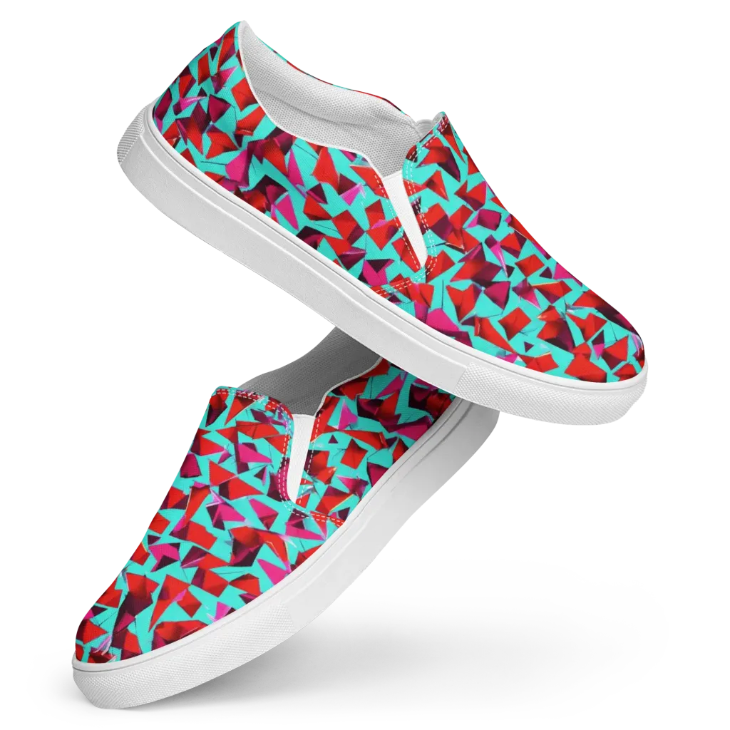 Vermilion Prism on Women's Slip-On Canvas Shoes — Front