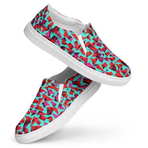 Vermilion Prism on a Women's Slip-On Canvas Shoes