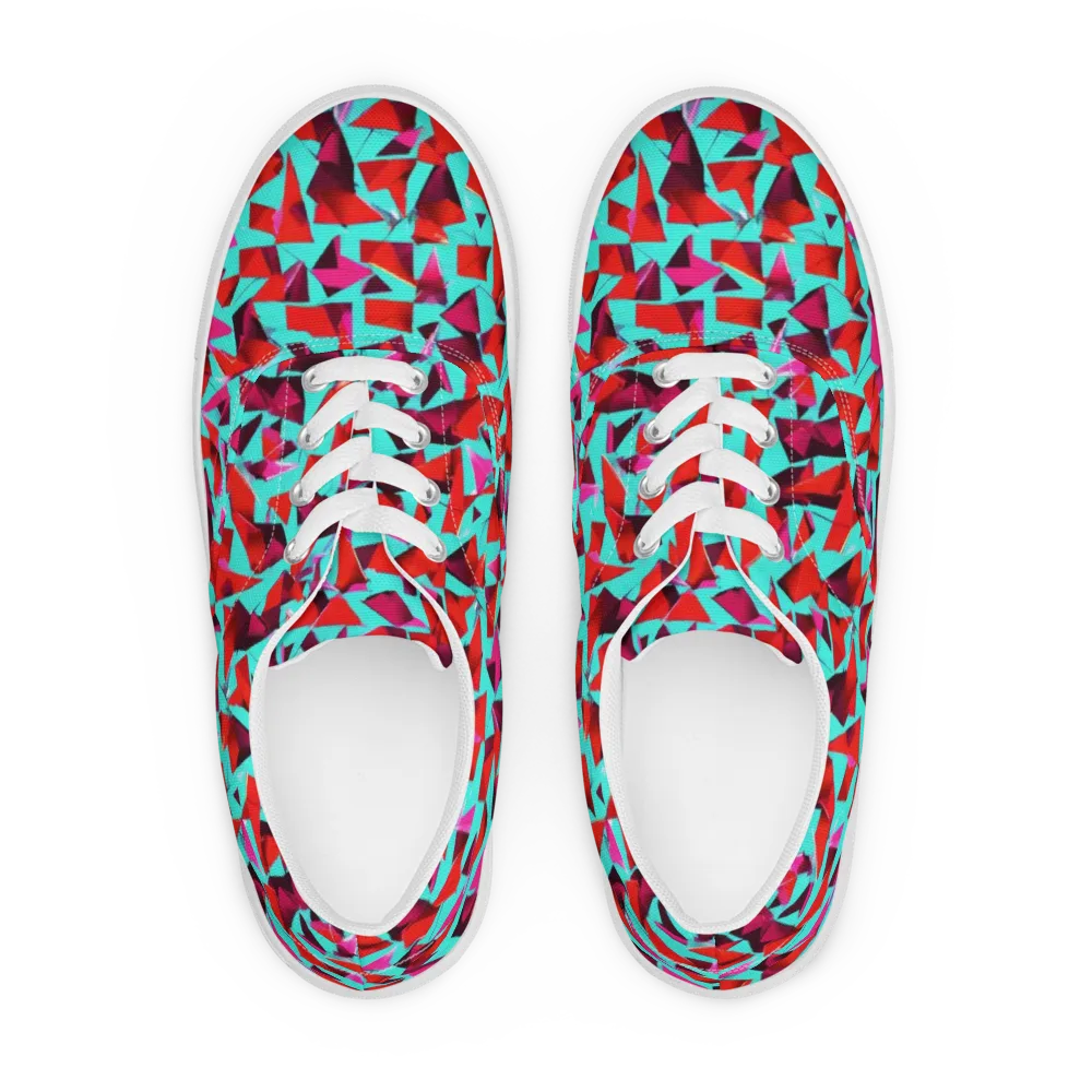 Vermilion Prism on Men's Lace-Up Canvas Shoes — Front