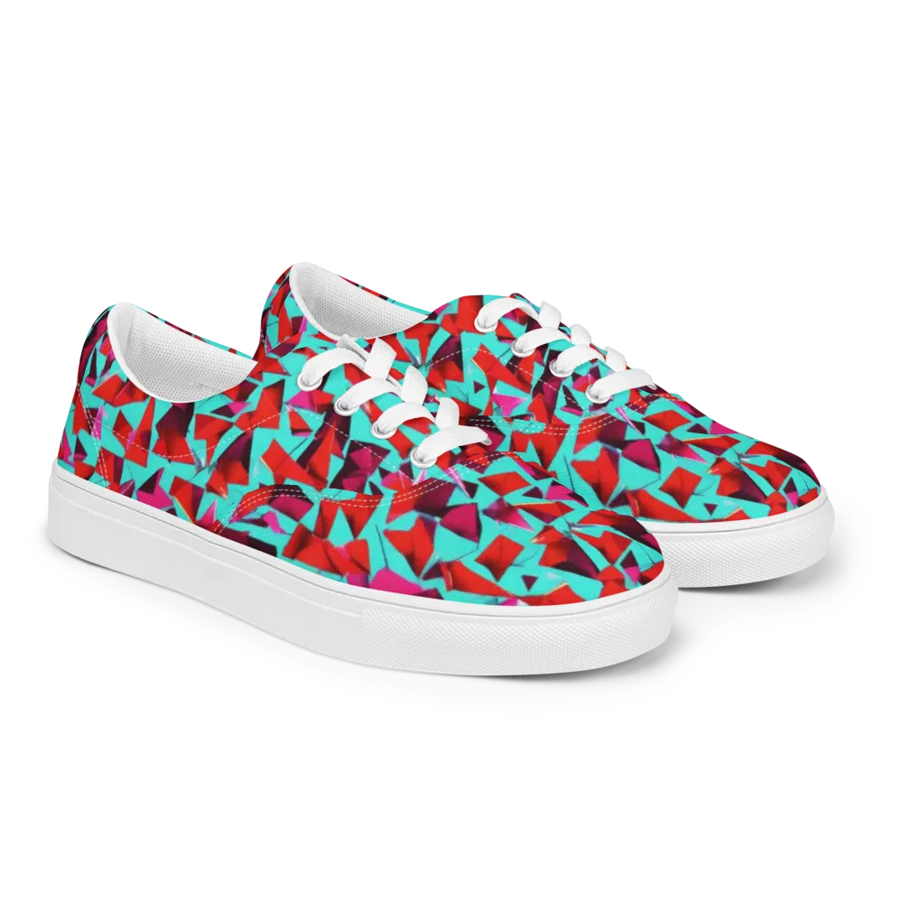 Vermilion Prism on Men's Lace-Up Canvas Shoes — Right Front