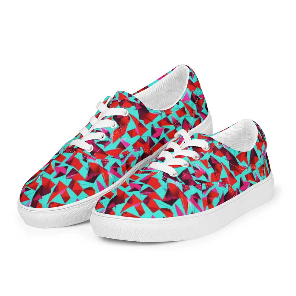 Vermilion Prism on Men's Lace-Up Canvas Shoes — Left Front