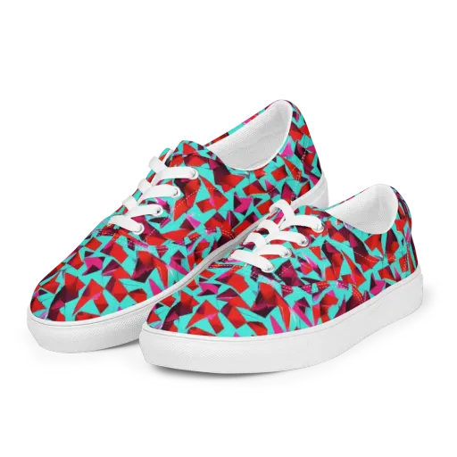 Vermilion Prism on a Men's Lace-Up Canvas Shoes