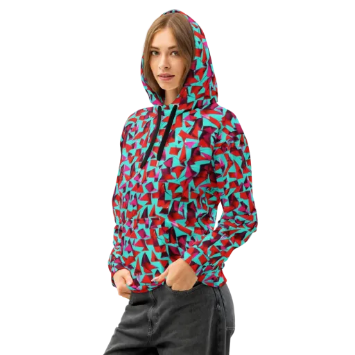 Vermilion Prism on a Cotton Hoodie