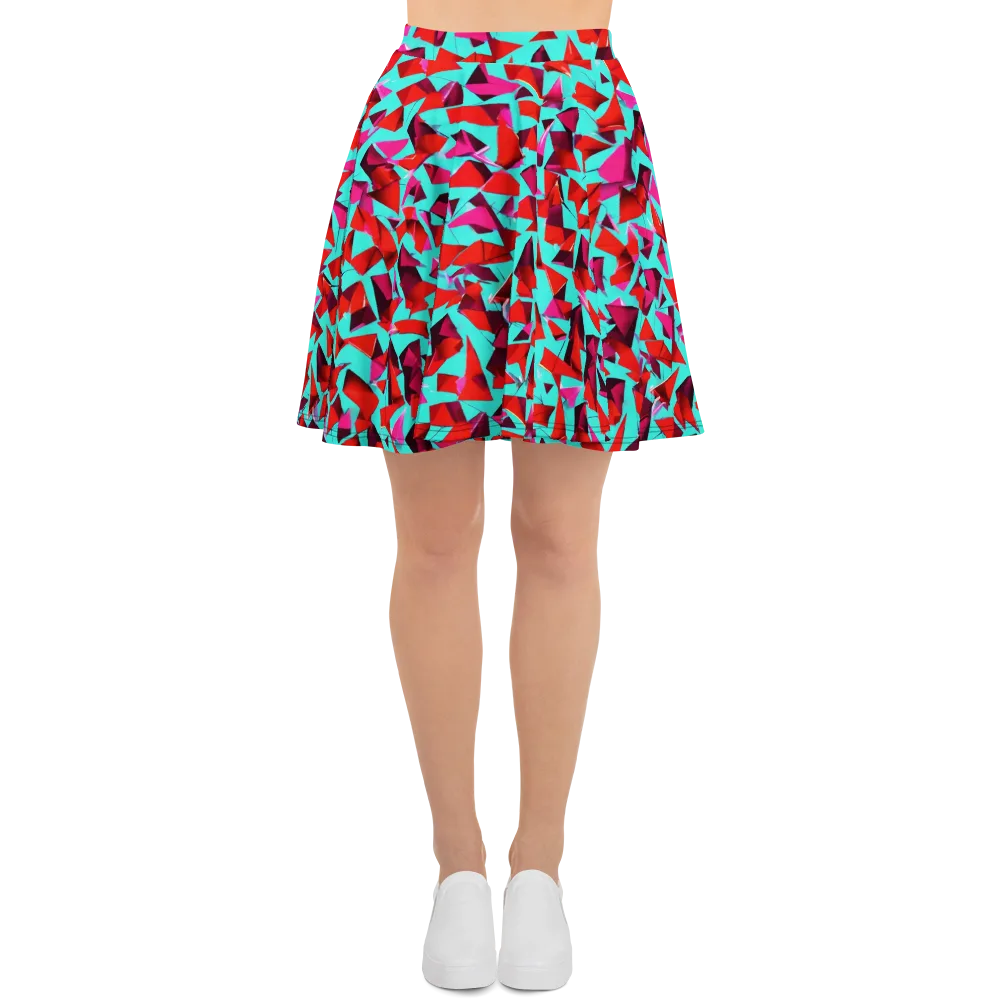 Vermilion Prism on Skater Skirt — Front
