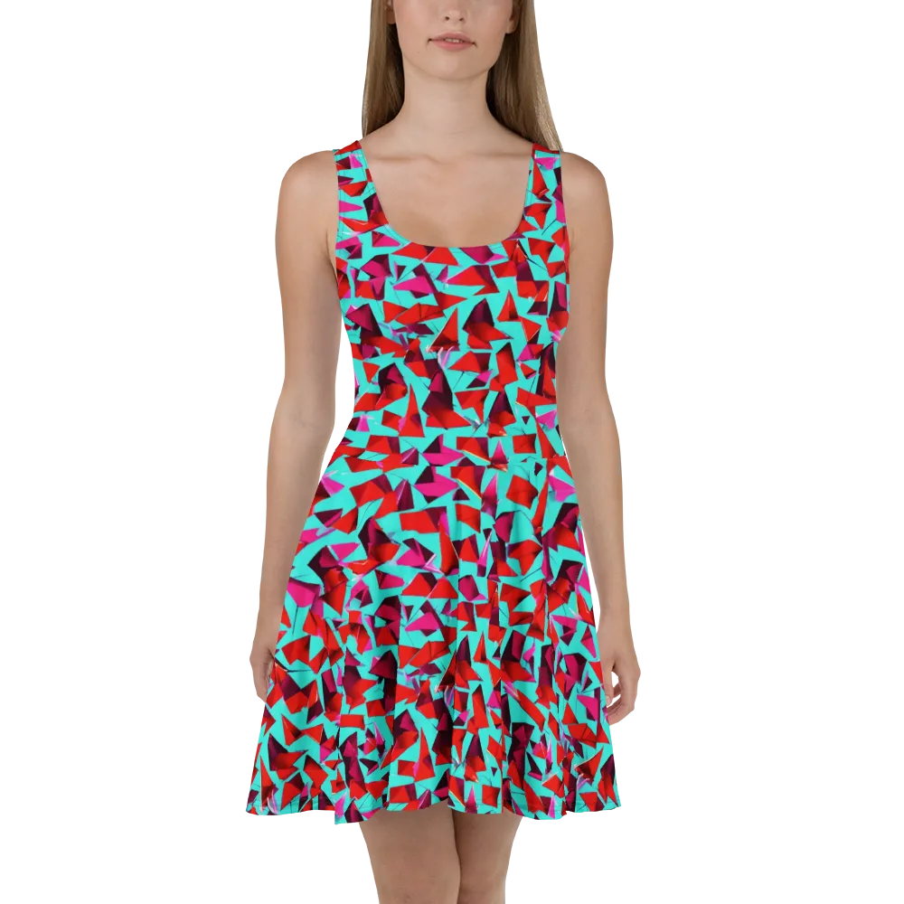 Vermilion Prism on Skater Dress — Front