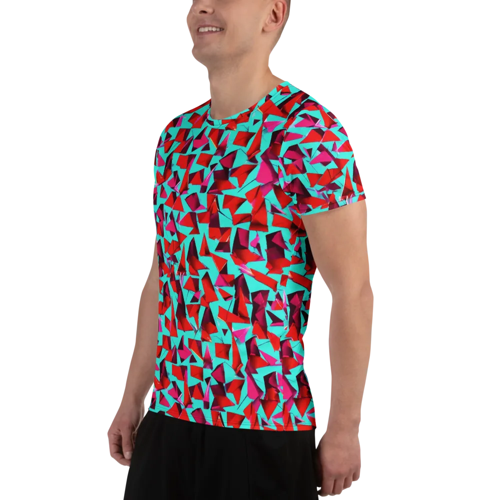 Vermilion Prism on Men's Athletic T-Shirt — Left
