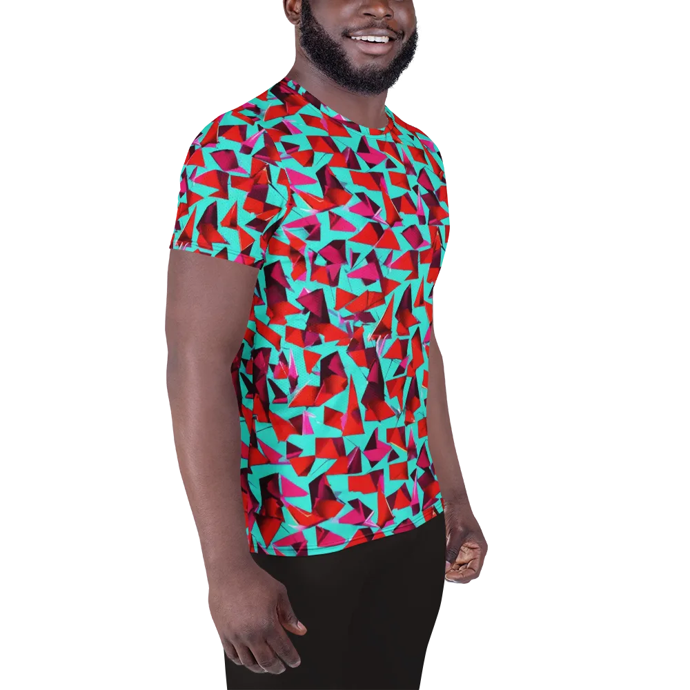 Vermilion Prism on Men's Athletic T-Shirt — Right