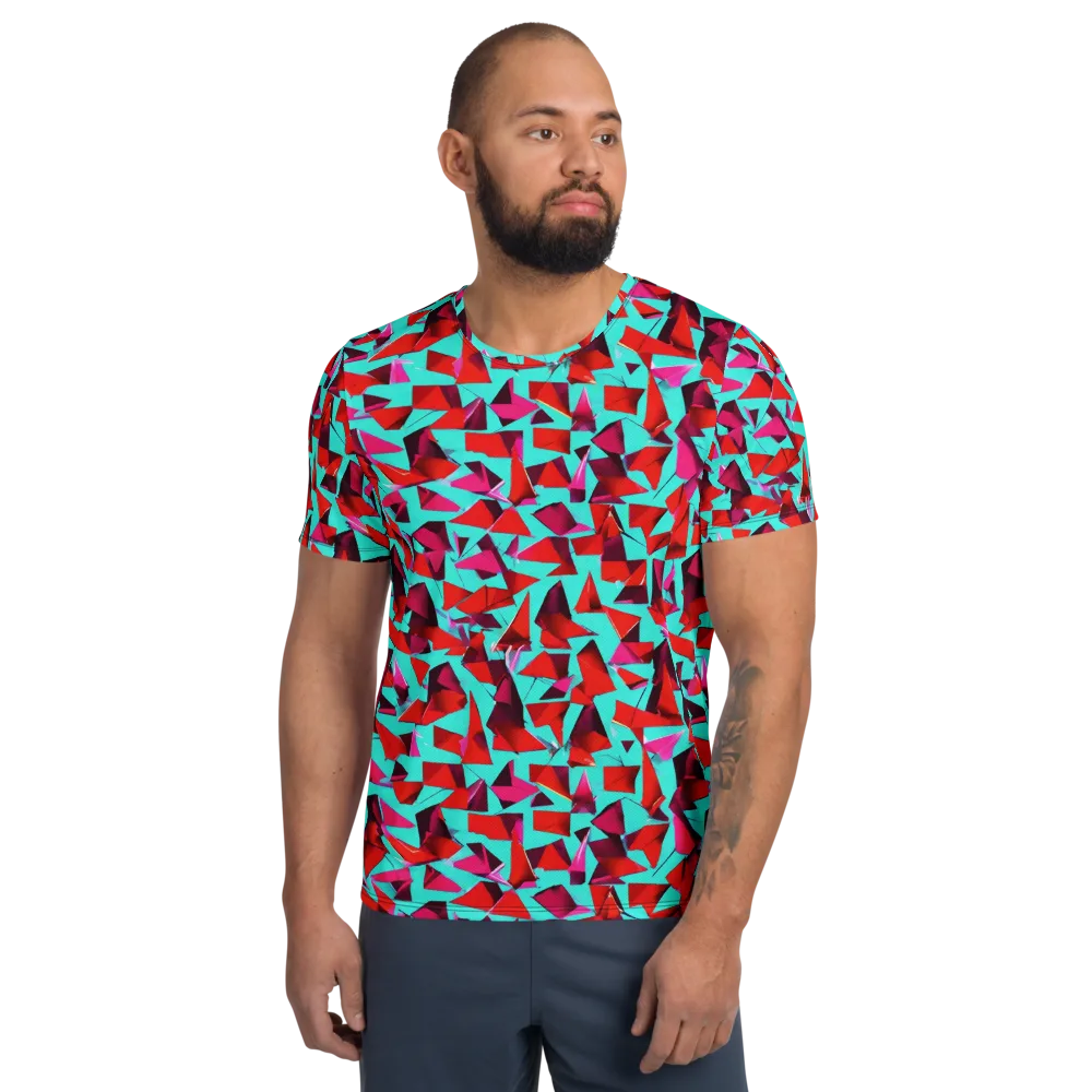 Vermilion Prism on Men's Athletic T-Shirt — Front