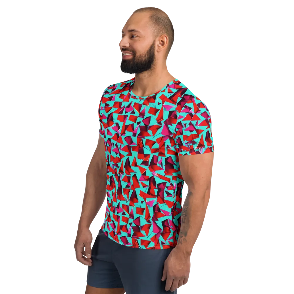 Vermilion Prism on Men's Athletic T-Shirt — Left