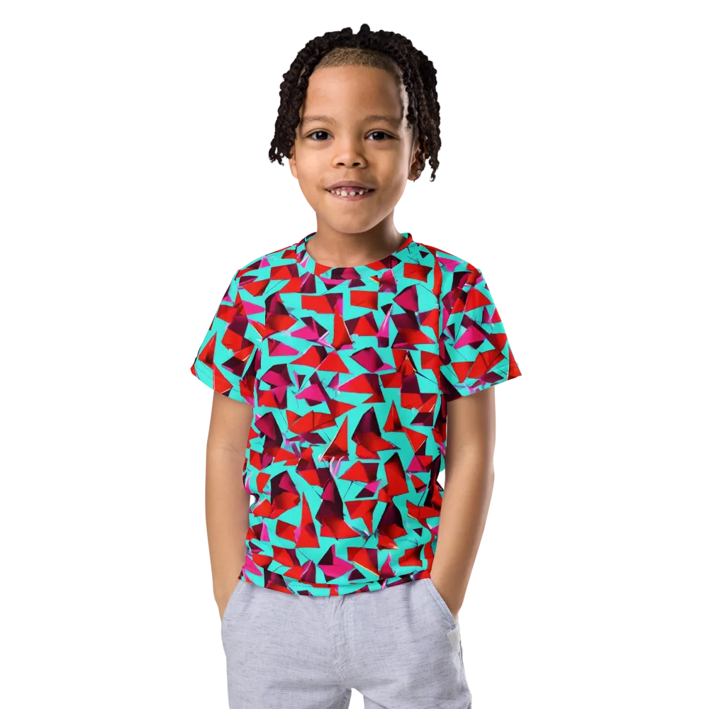 Vermilion Prism on Kids Crew Neck T-Shirt — Front