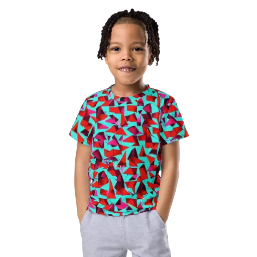Vermilion Prism on a Kids Crew Neck T-Shirt