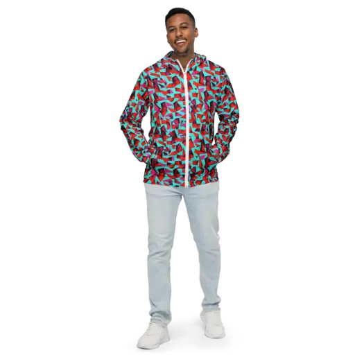 Vermilion Prism on a Men's Windbreaker