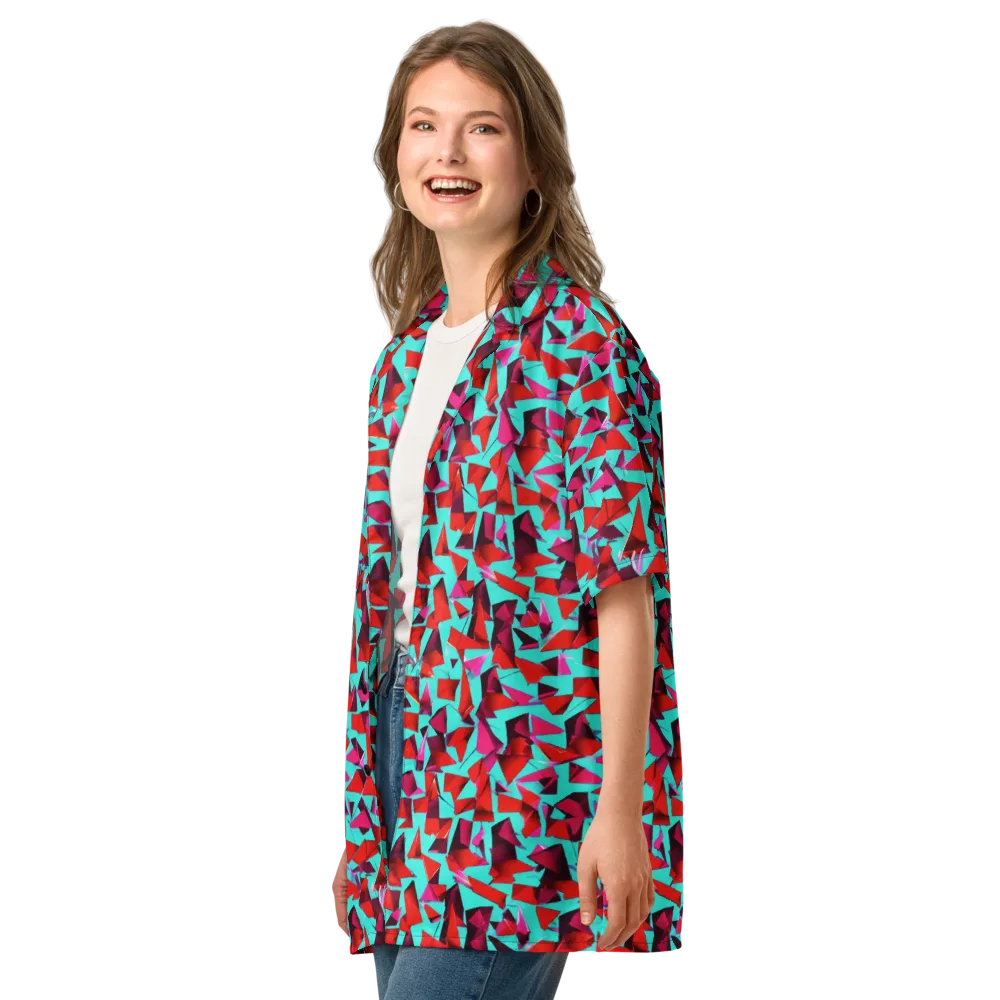 Vermilion Prism on Button Shirt — Left Front