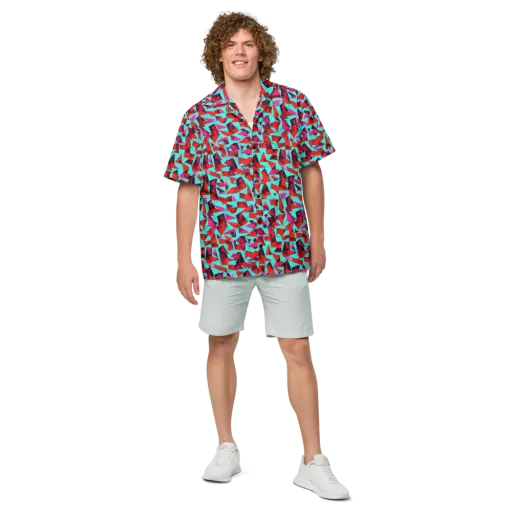 Vermilion Prism on a Button Shirt